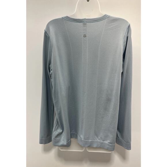 Lululemon Shirt Womens 10 Cyan Blue Swiftly Tech 2.0 Long Sleeve Crew Thumbholes - Picture 2 of 7